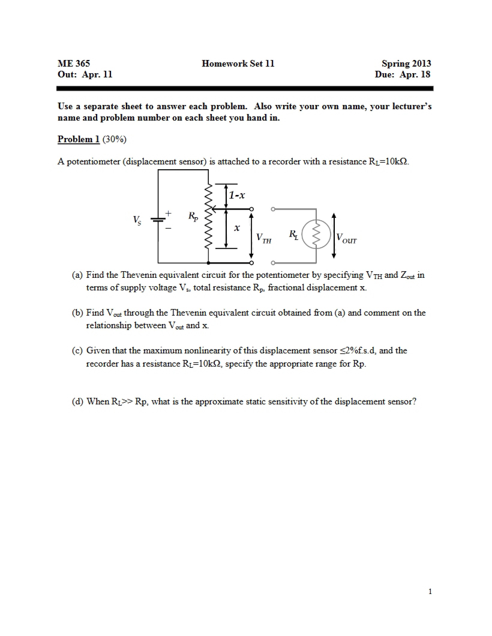 Spring 2013 Homework Eleven