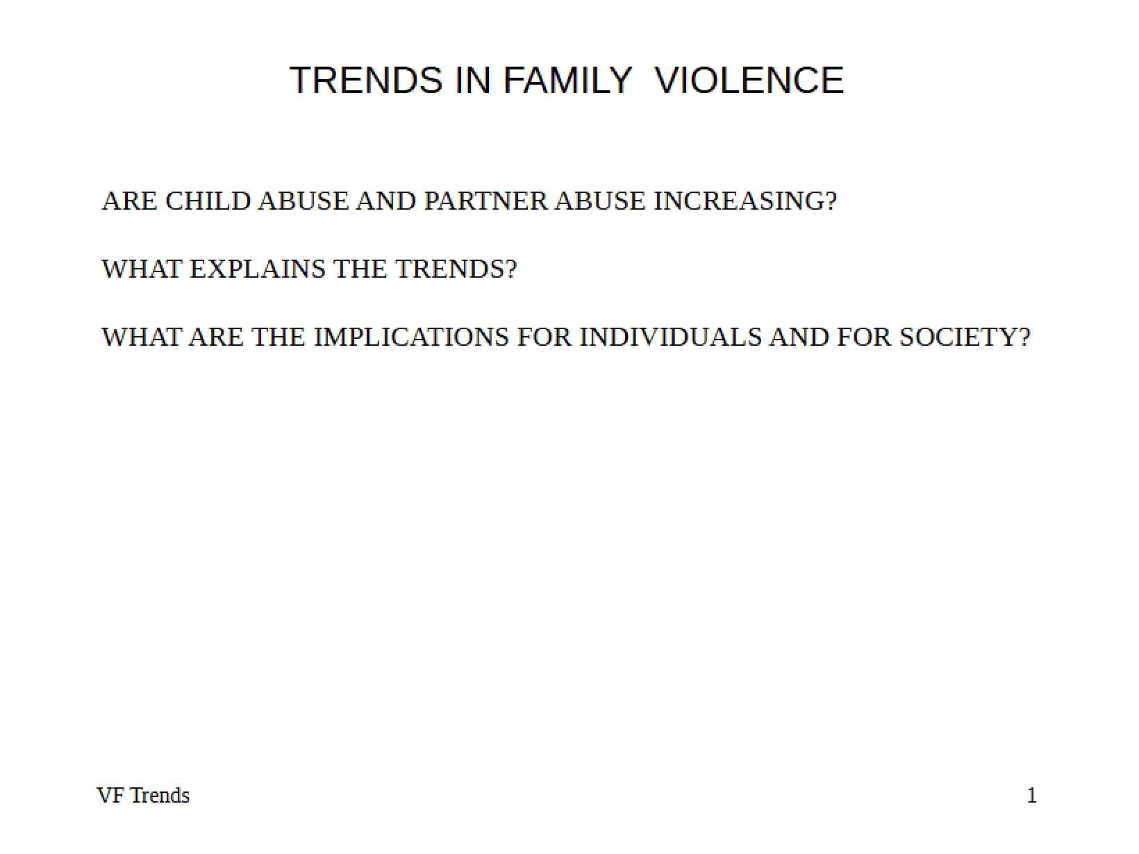Family Violence Trends