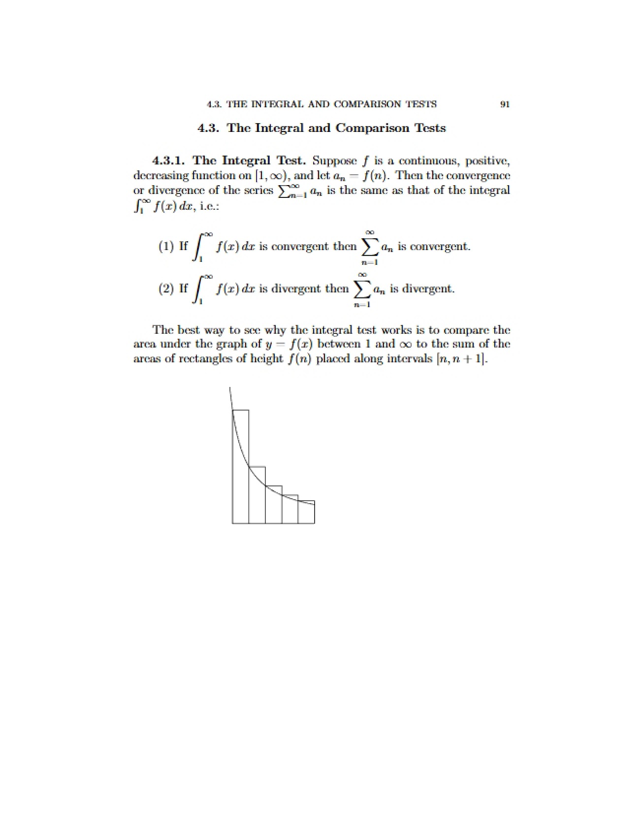 Tests of Comparison and Integrals