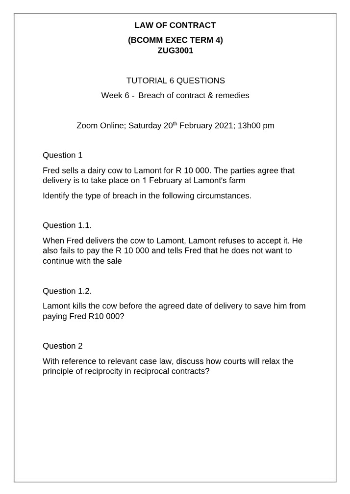 Breach of Contract - Remedies, Types, and Legal Questions