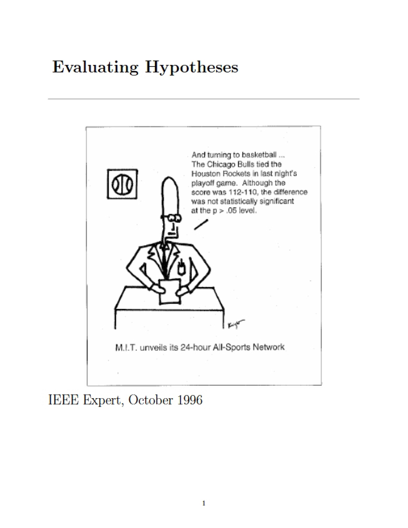 Hypothesis Evaluation