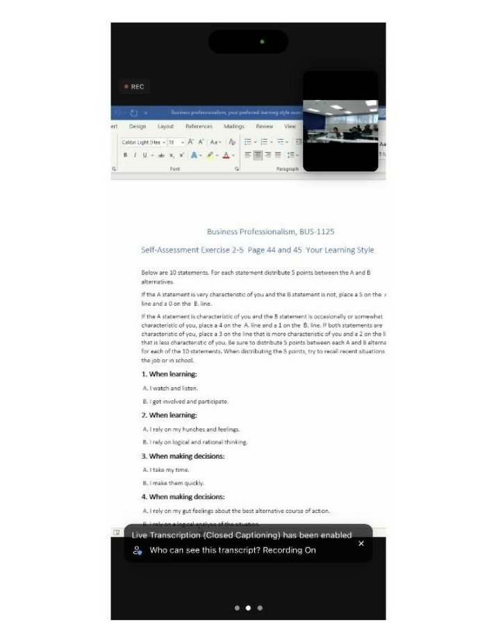 Self-Assessment Exercise on Business Professionalism