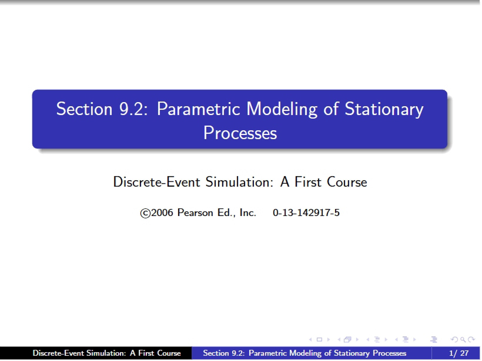Stationary Processes Parametric Modeling