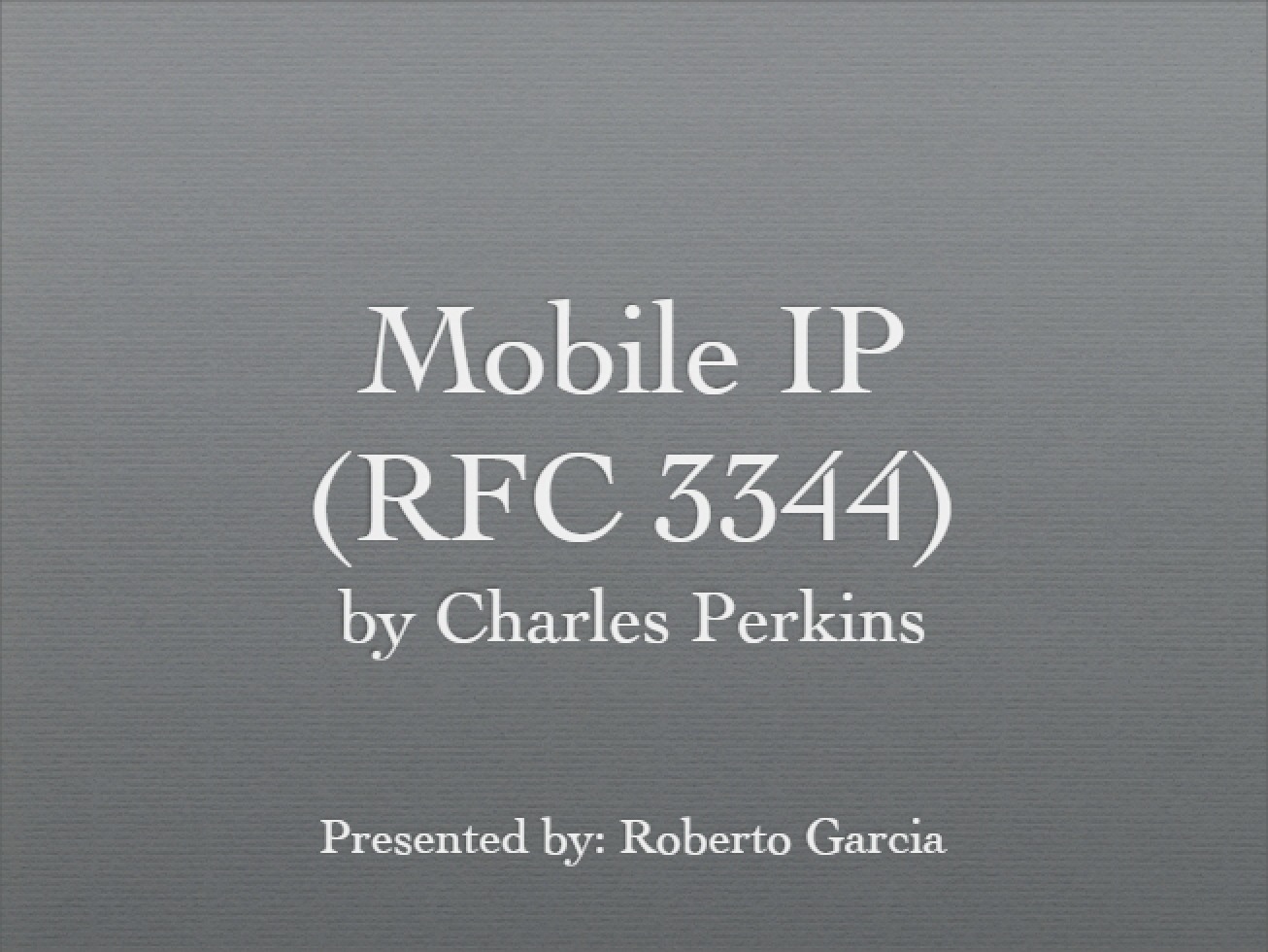 Internet Protocol for Mobile Systems