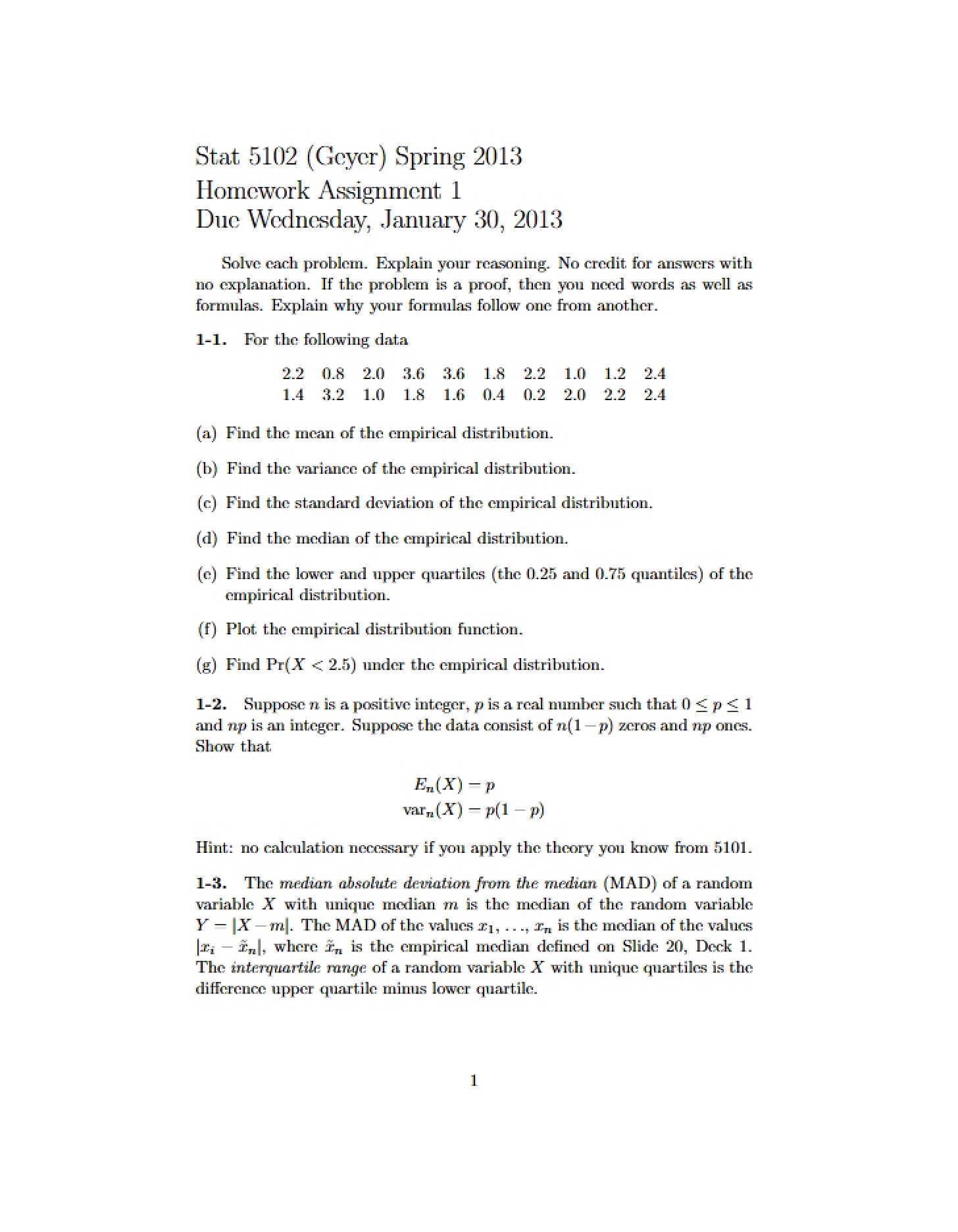 Student Homework