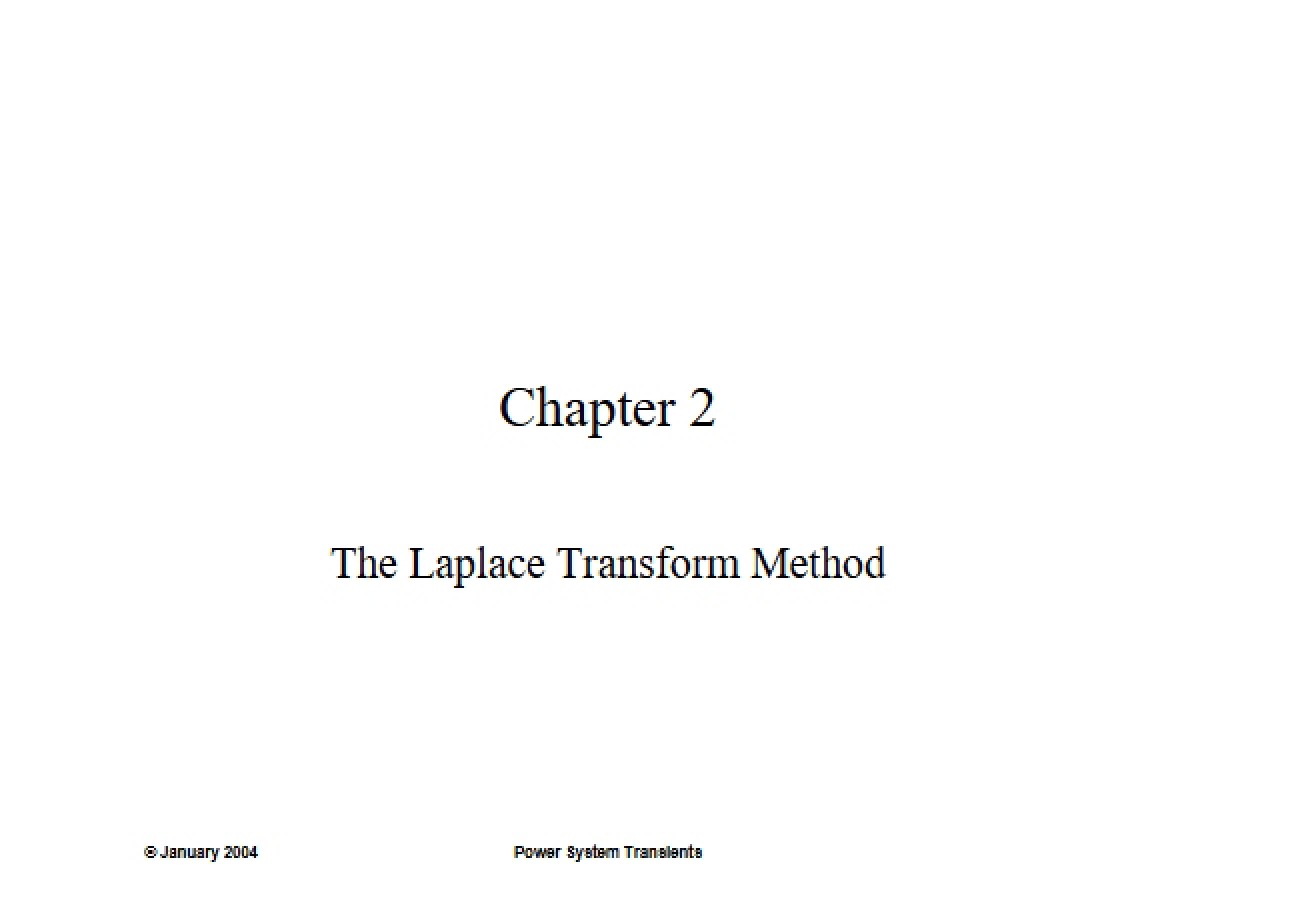 Second Class Applying the Laplace Transform Method
