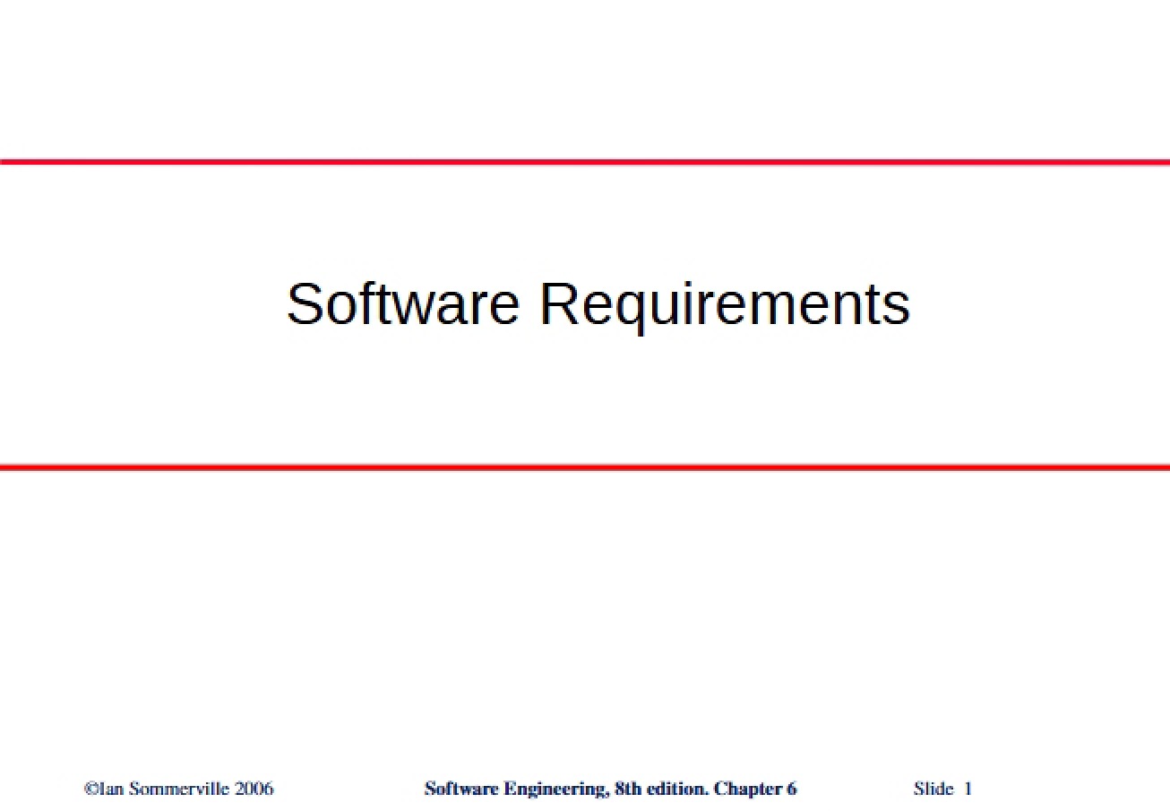Requirements for Software Engineering