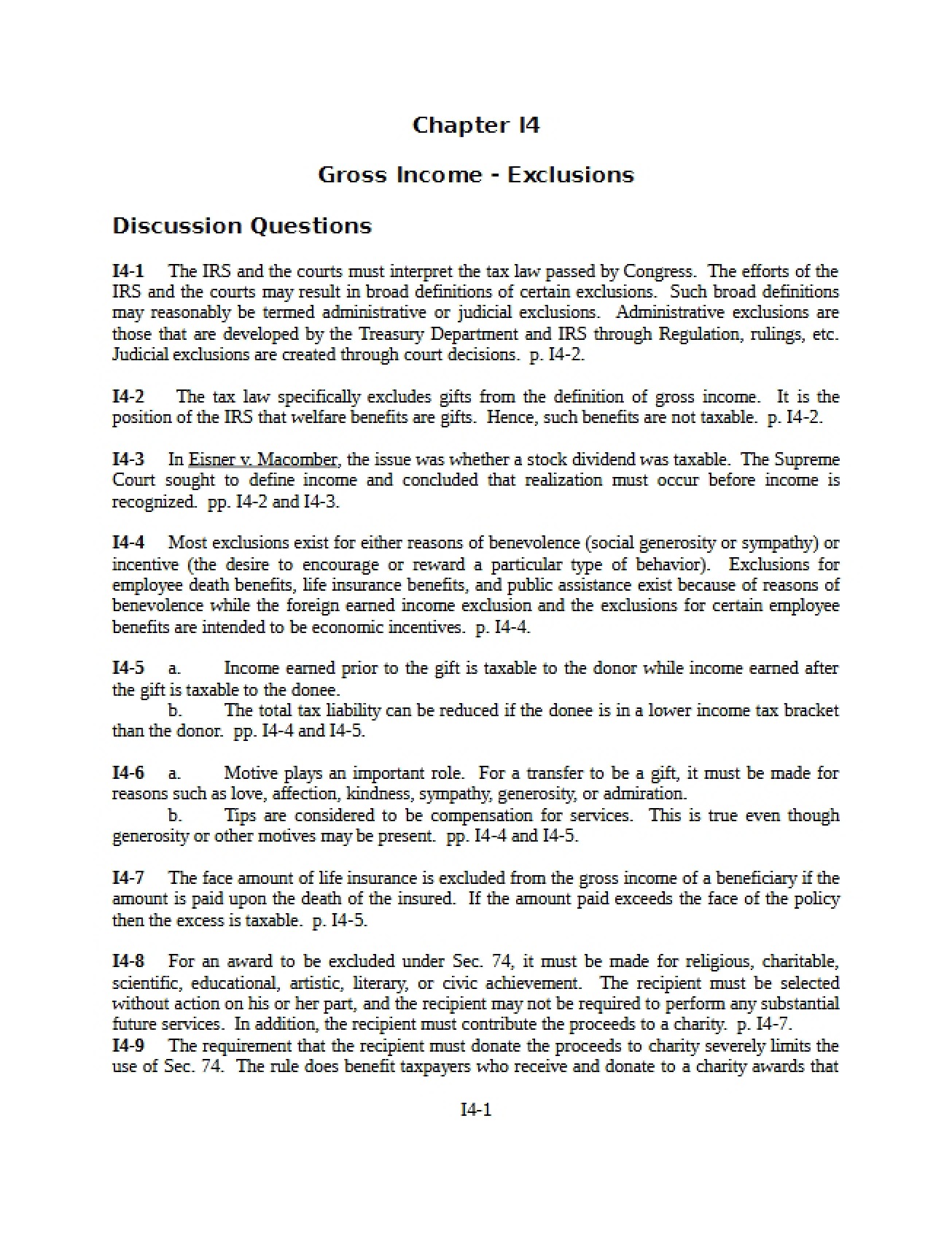 Inclusions in Gross Income