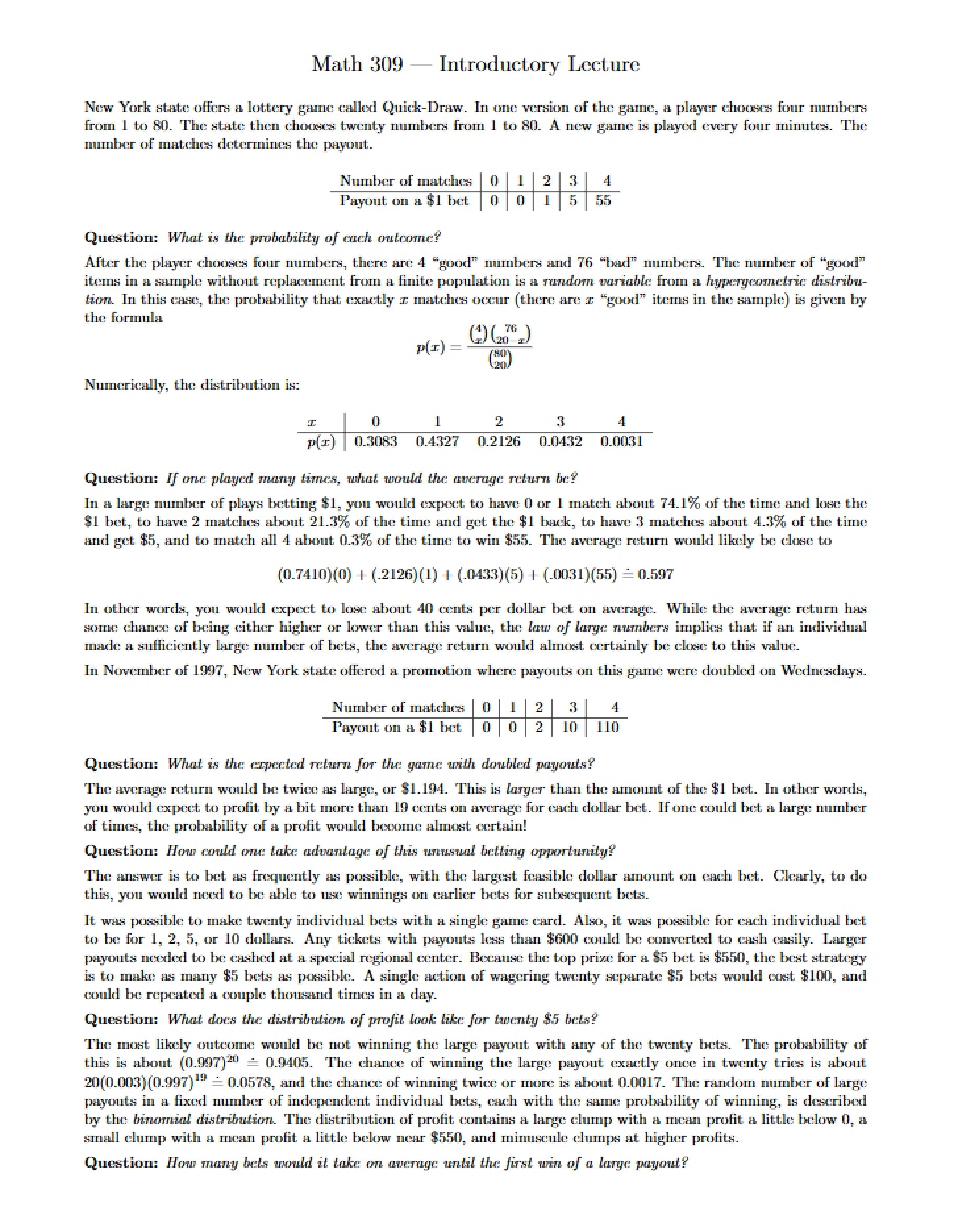 Lecture One Introduction