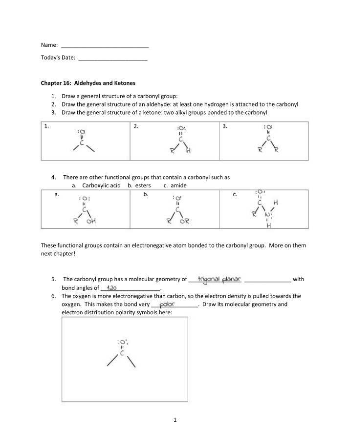 Chapter 16 - Aldehydes and Ketones