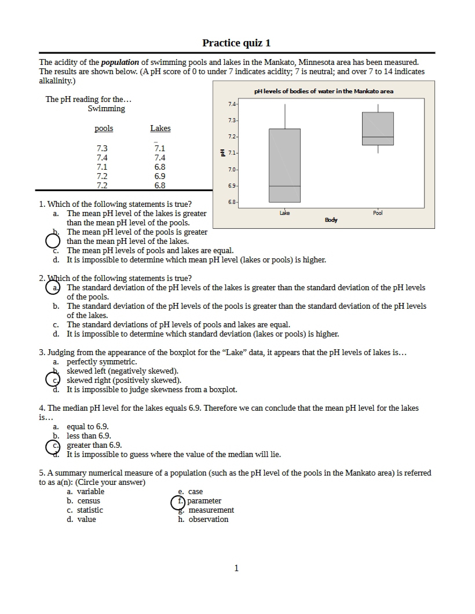 Practice Quiz 1 Solutions