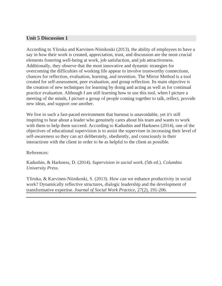 Unit 5 Discussion 1 Submission