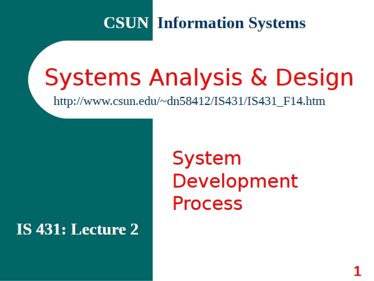 Analysis and Design of Systems