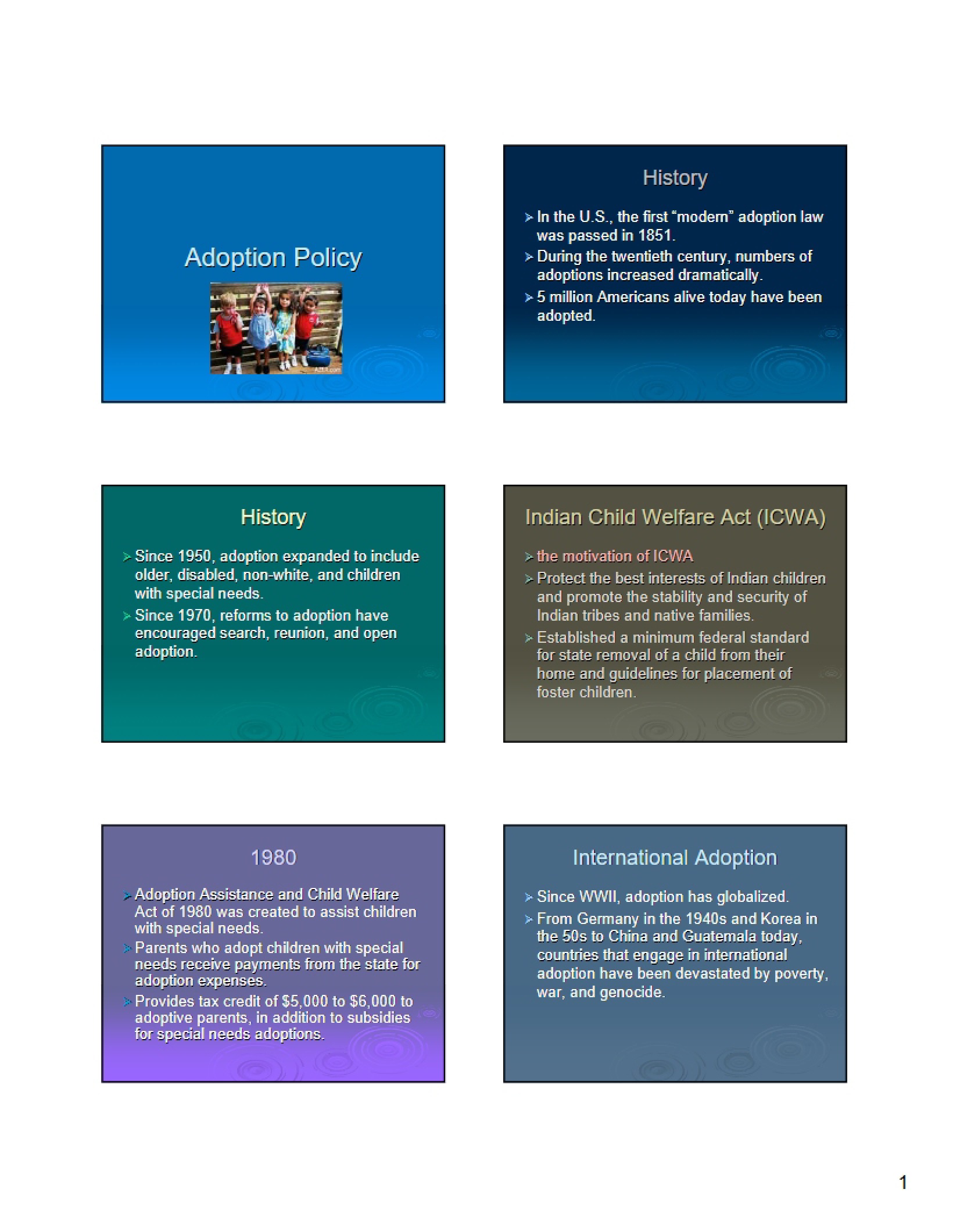 Policies on Adoption