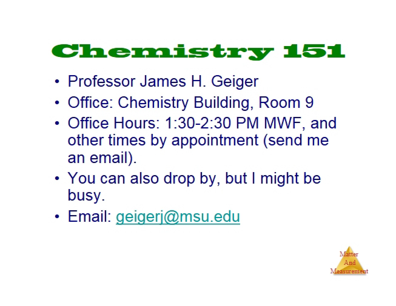 Chapter One Lecture 2011