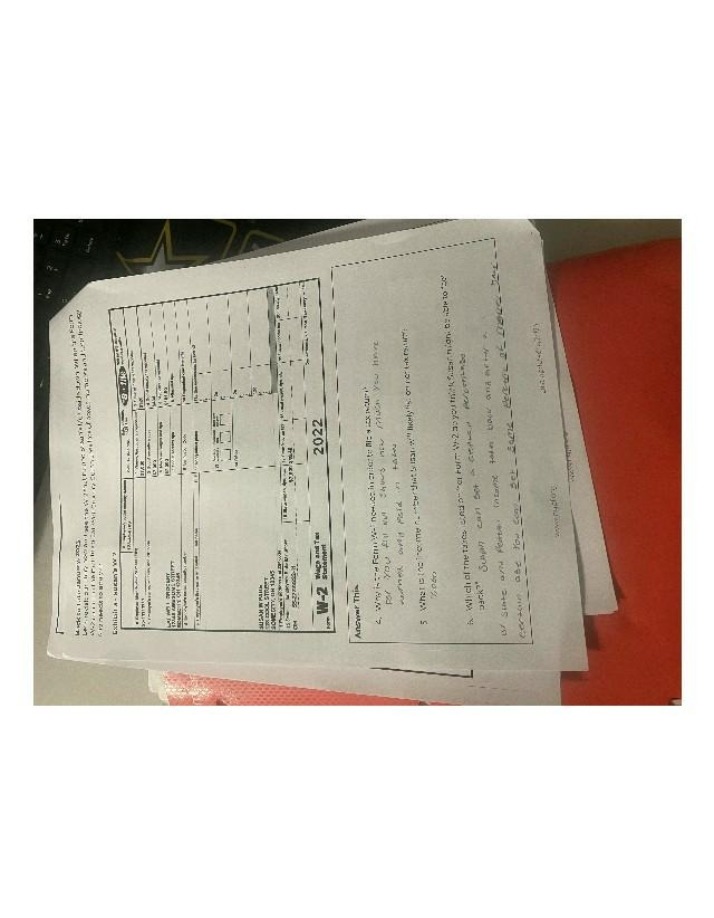 2022 W-2 Form Answers and Explanation