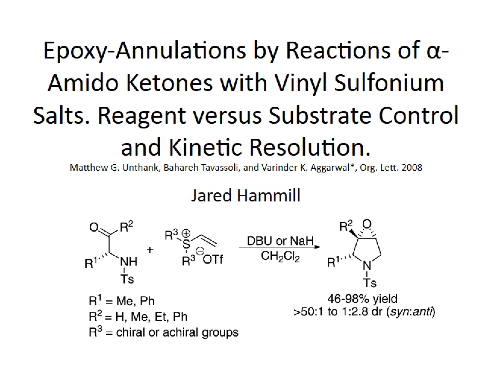 Annulations using Epoxy
