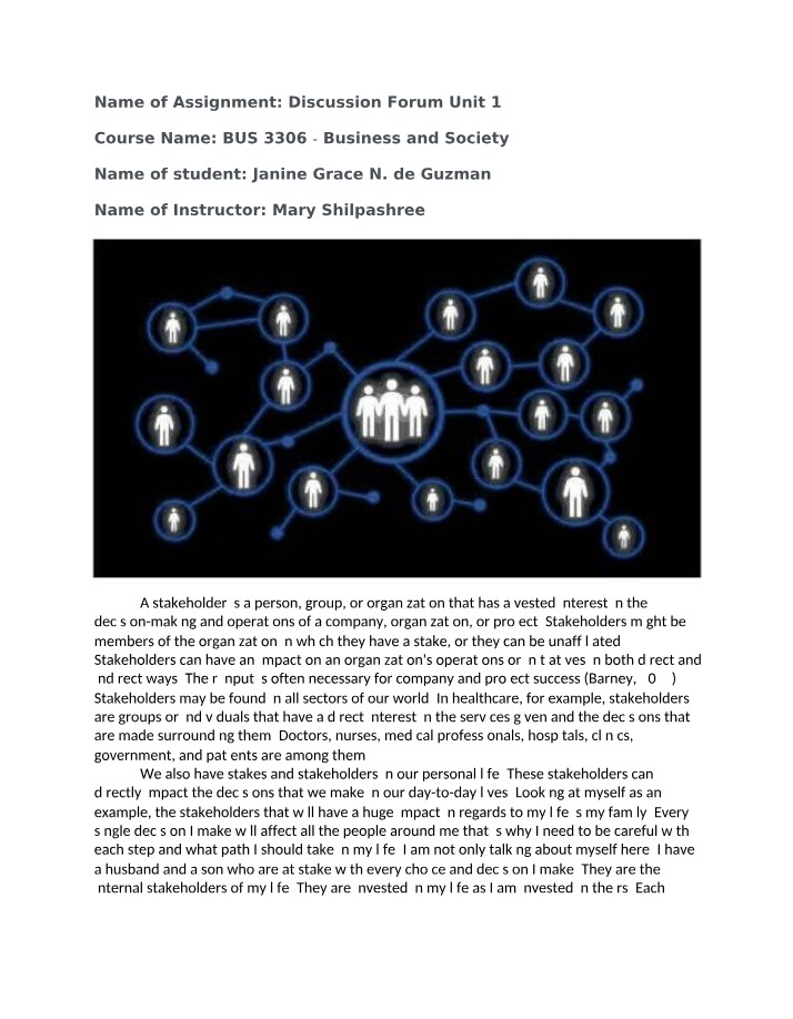 Stakeholders in Business and Society