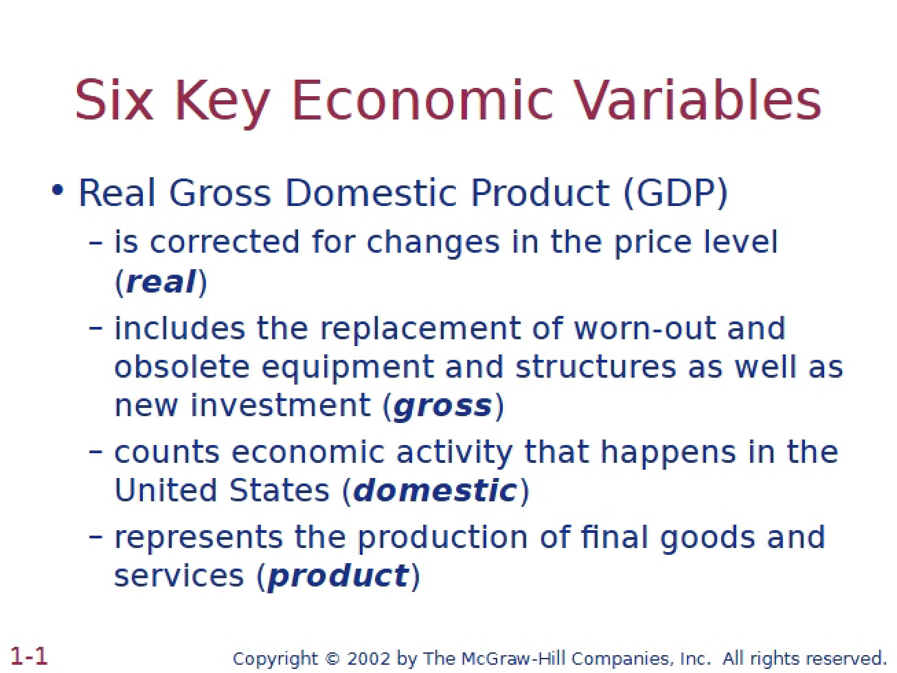 Analysis of Six Key Economic Variables