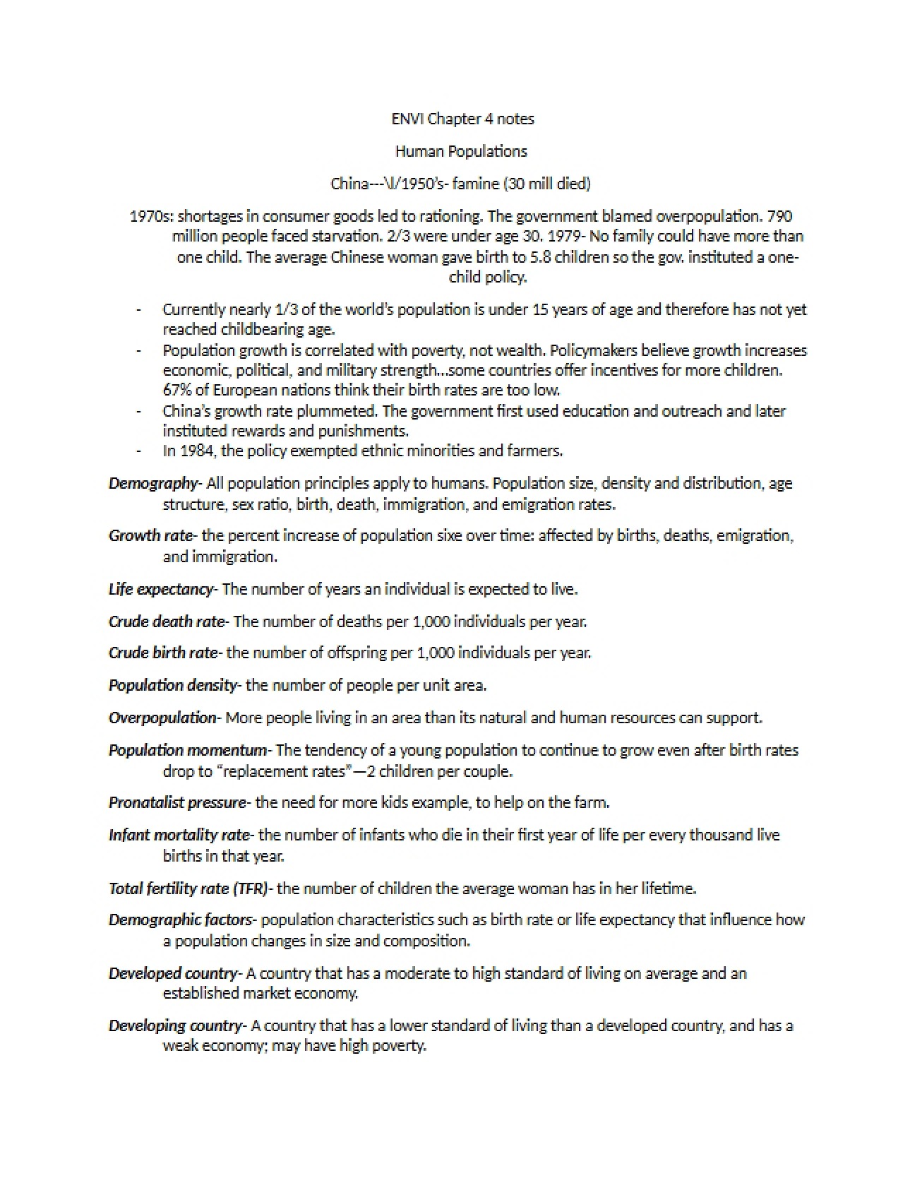 Lecture Notes Chapter Four