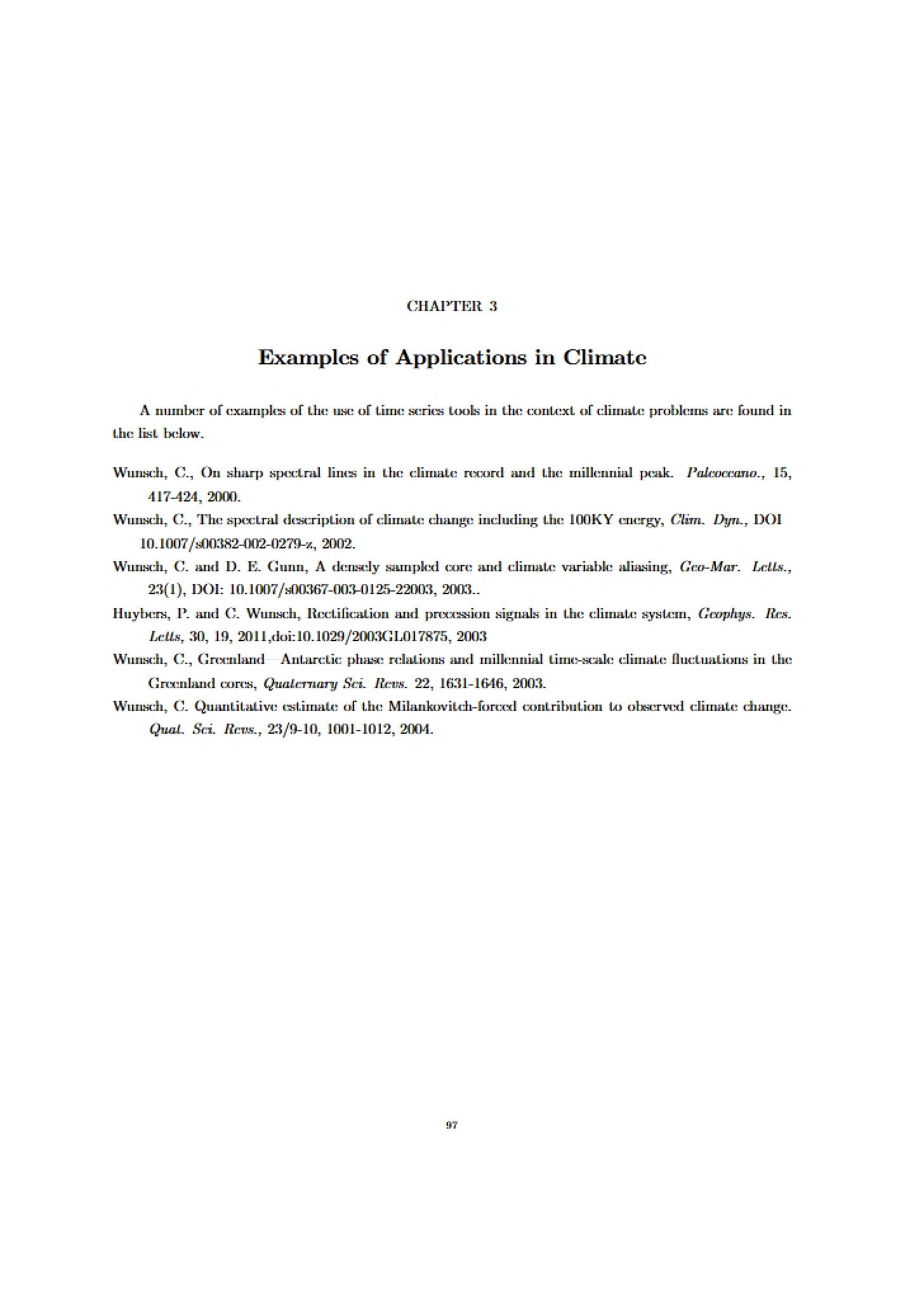 Climate Application Examples