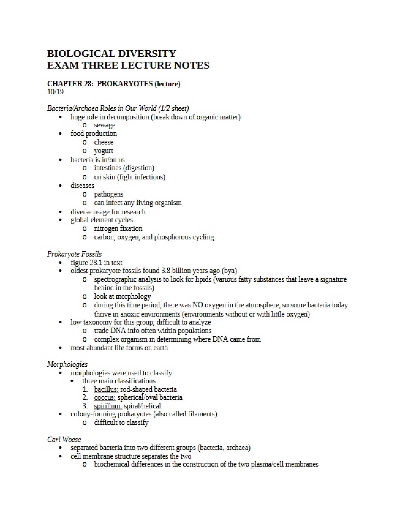 Prokaryote Biology (Chapter 28)