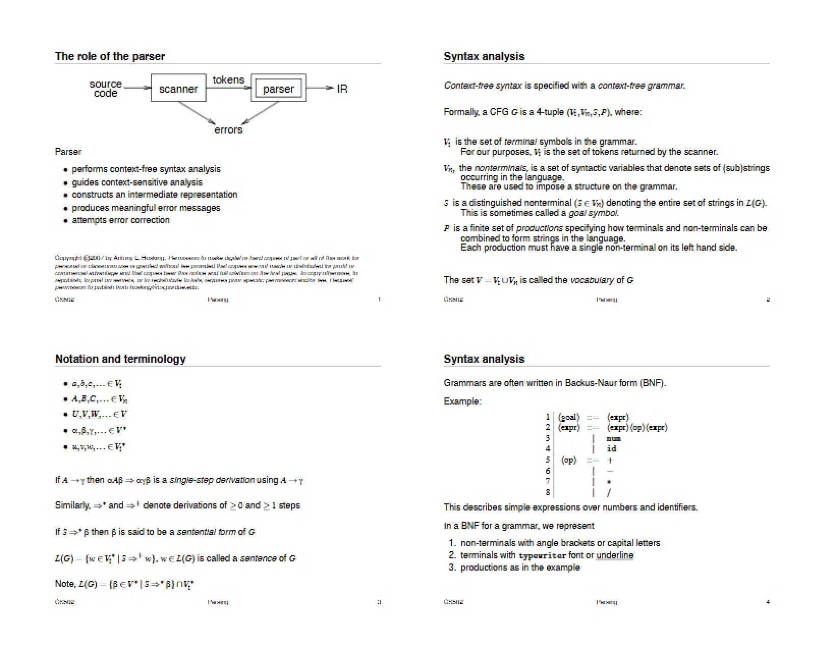 Parser's Role