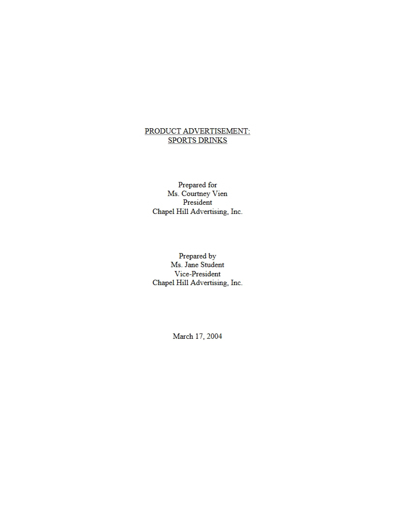 Business Report Example