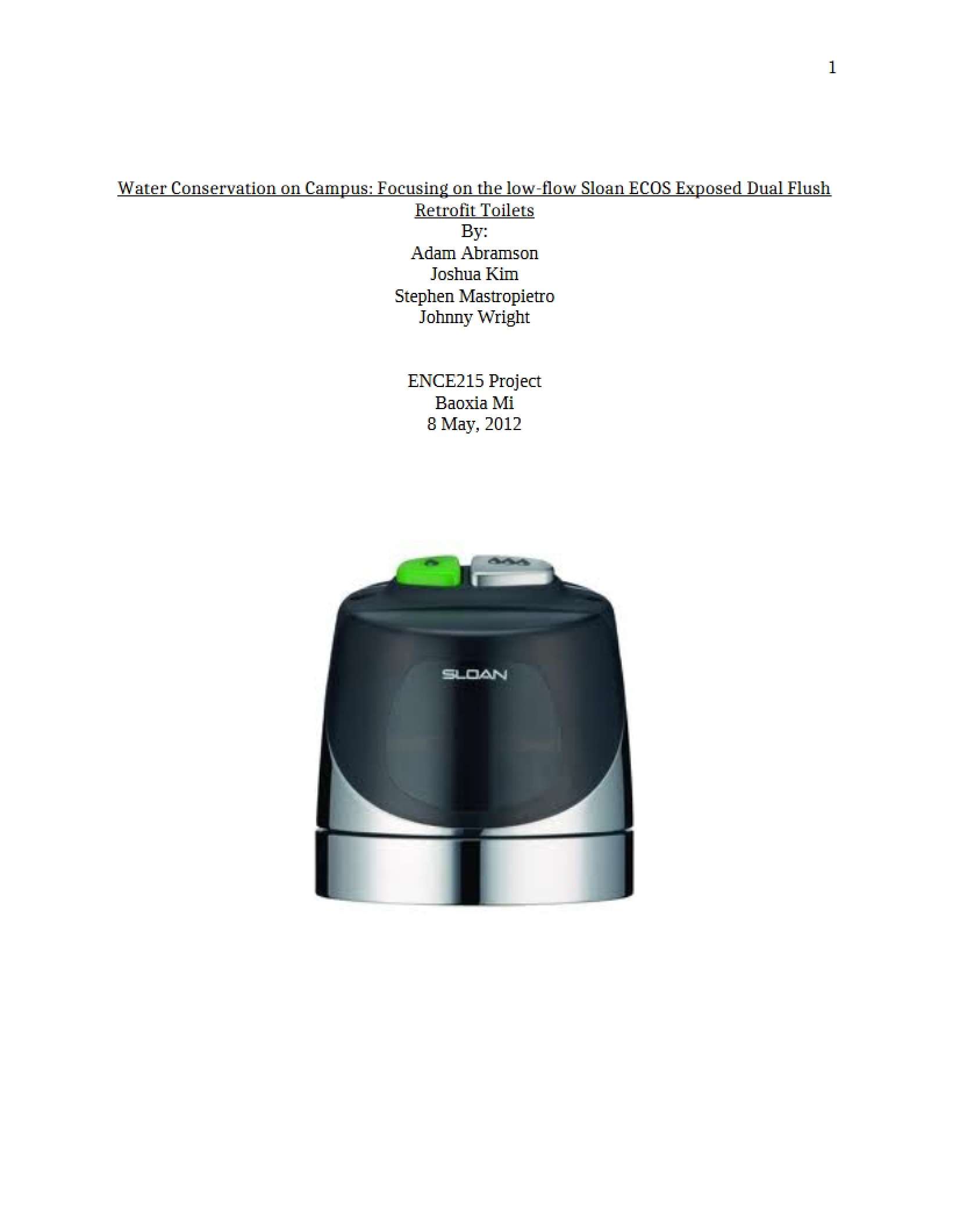 Conservation of Water