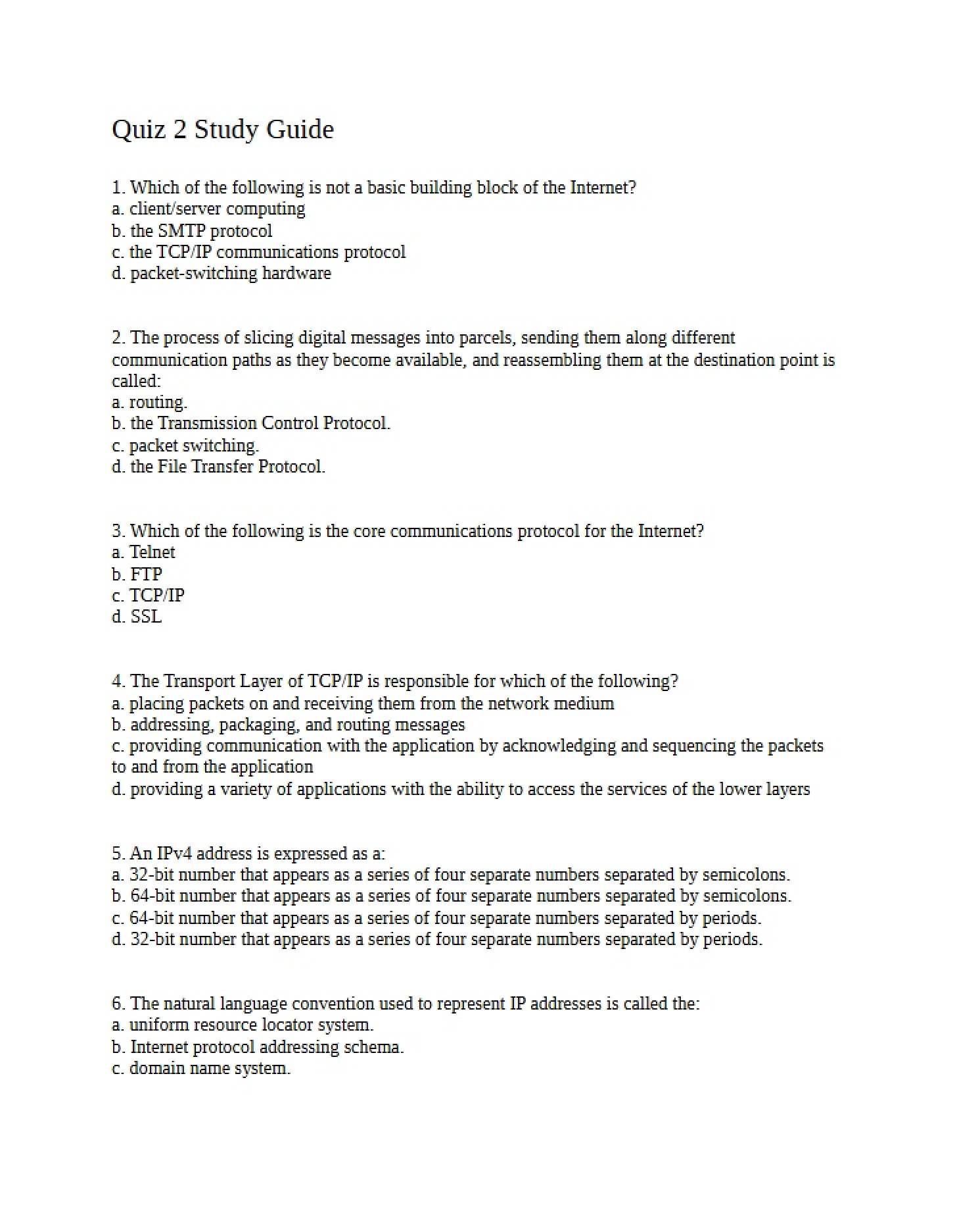 Exam Guide