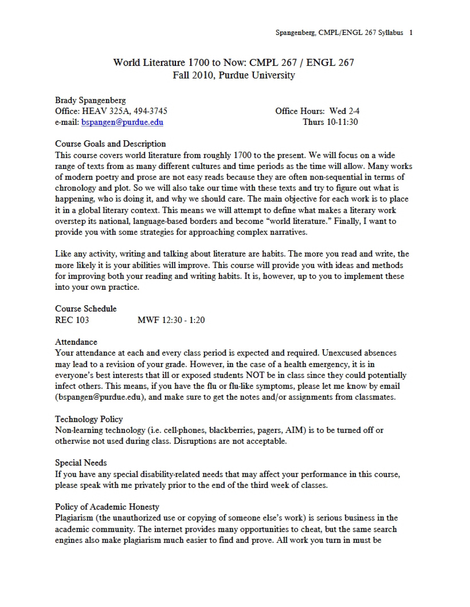 Course Syllabus