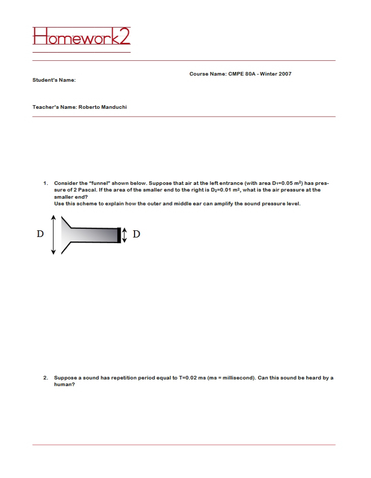 Lecture Notes on Deafness