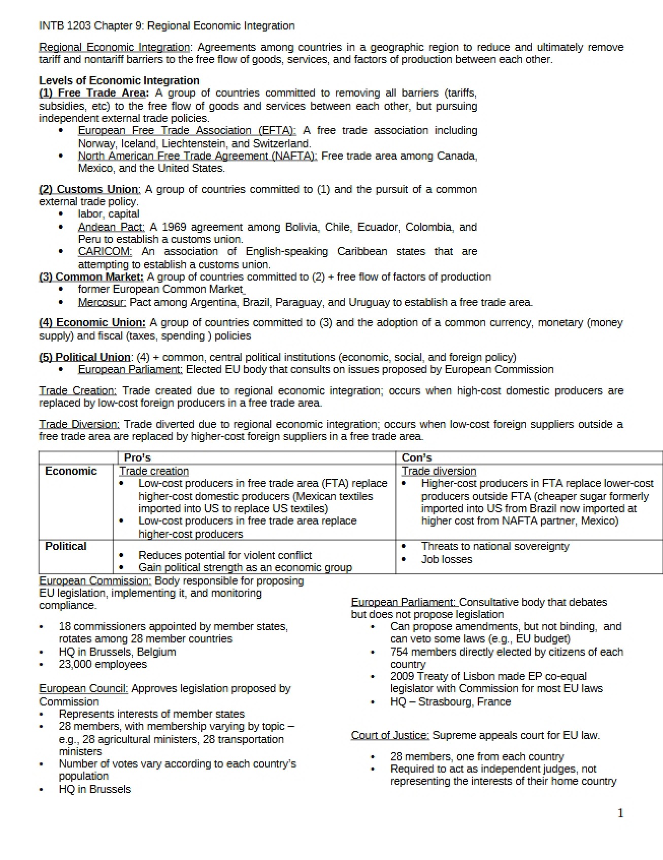 Chapter 9 - Integrating Regional Economies