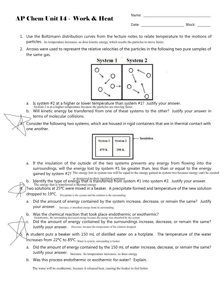 Work and Heat - AP Chem Unit 14