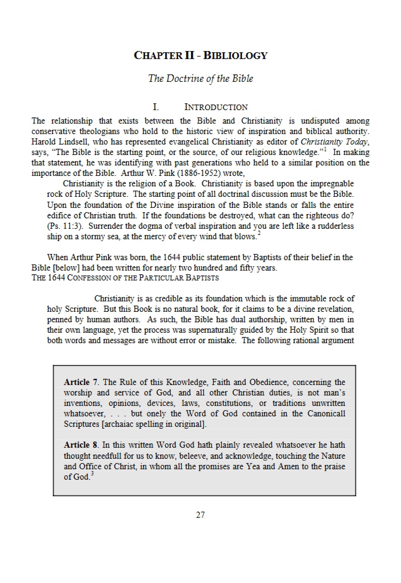 Bibliology Chapter Two (Week 2)