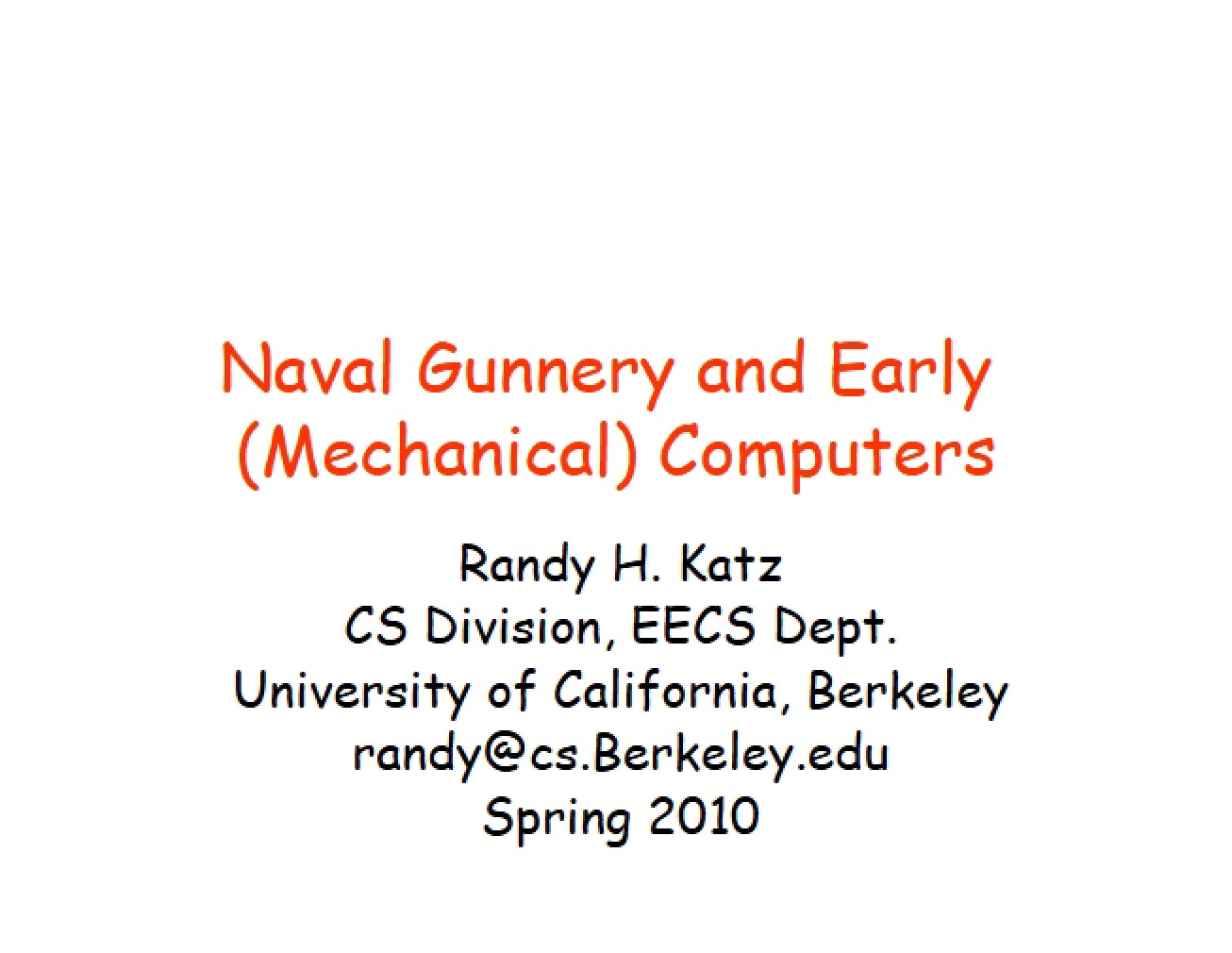 Early Computers and Naval Gunnery