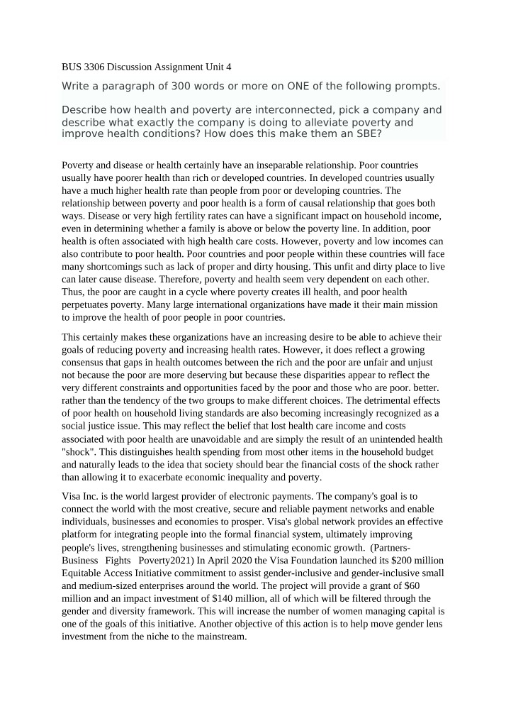 Health and Poverty - Interconnection and Alleviation