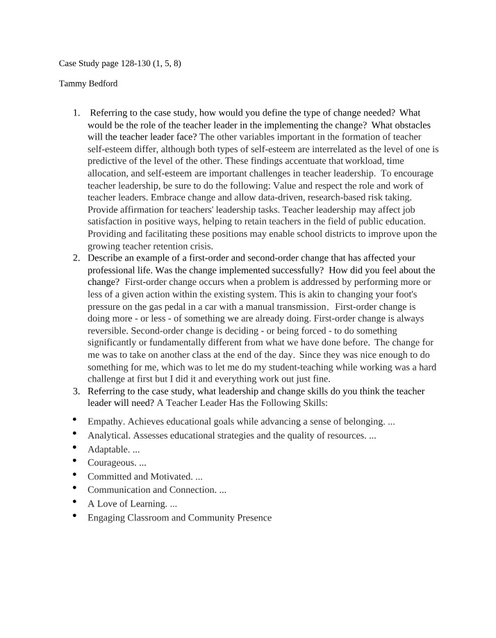 Case Study (Pages 128-130)