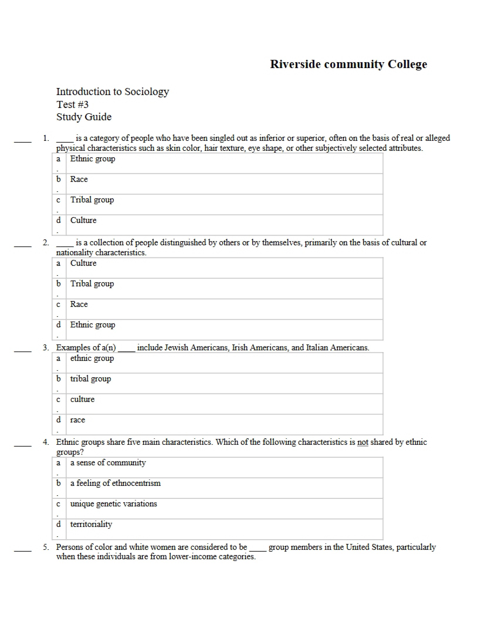 Notes for Sociology - 22 Pages