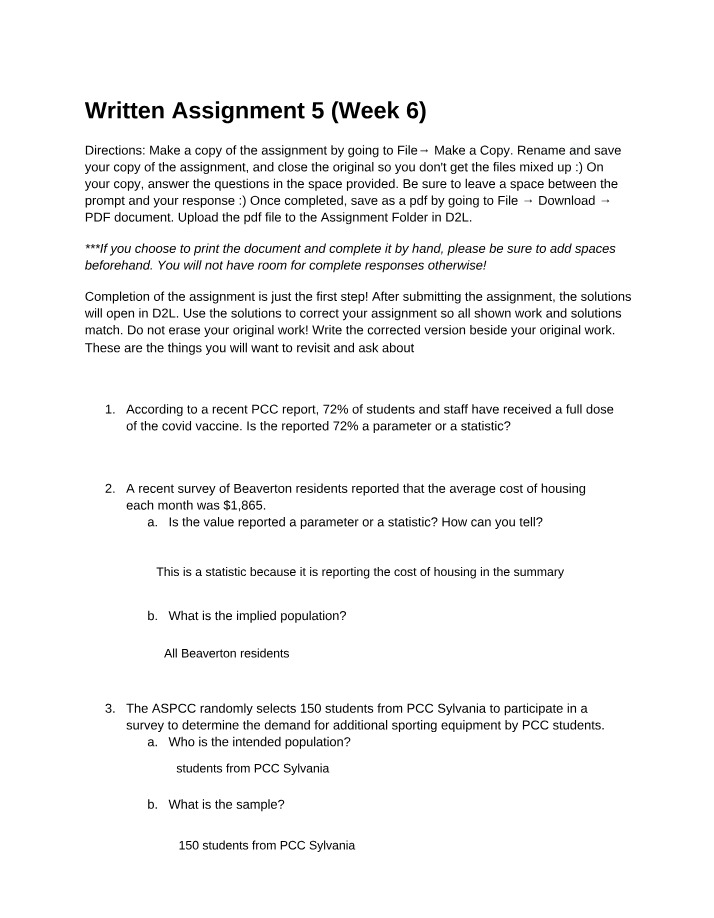 Week 6 Written Assignment