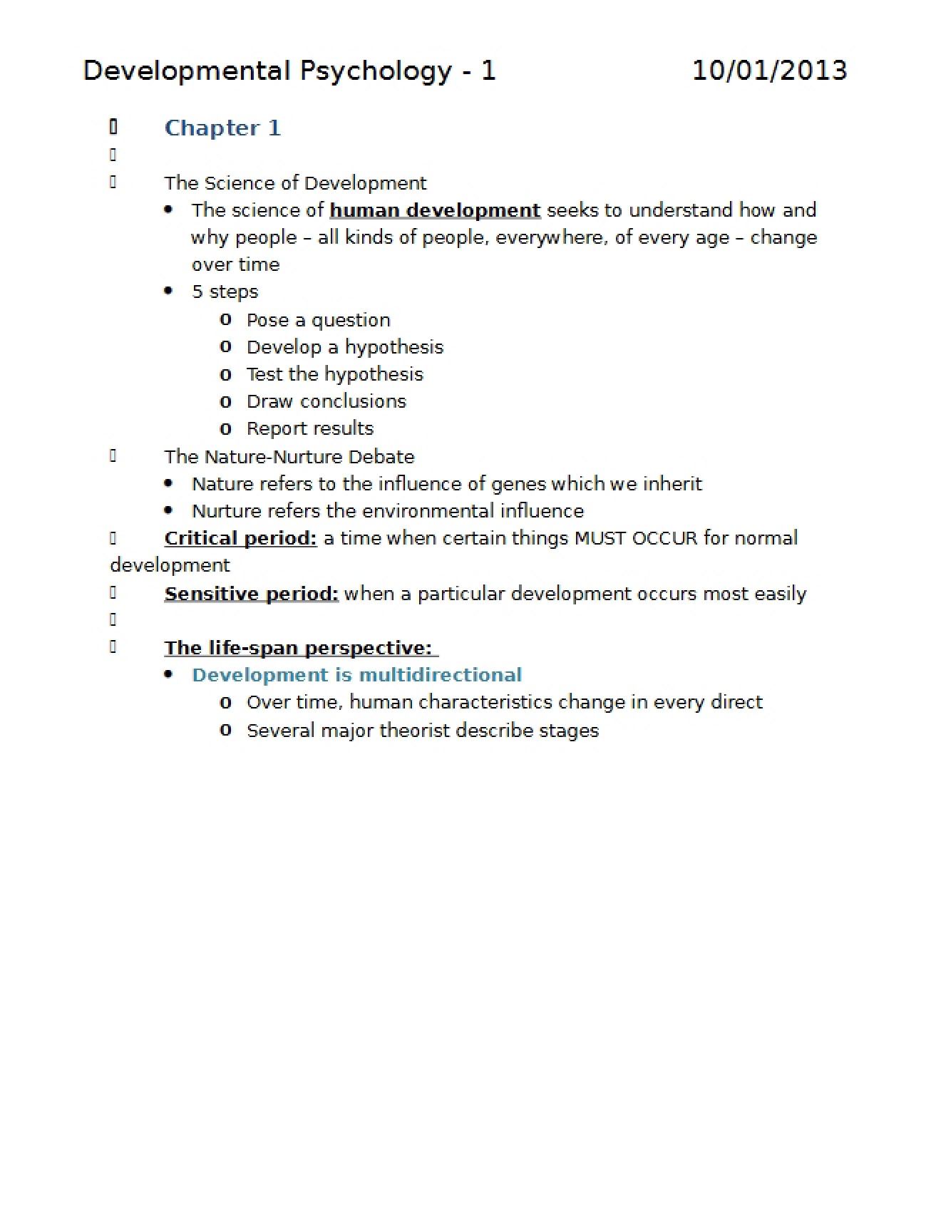 Introduction to Developmental Psychology - Part 1