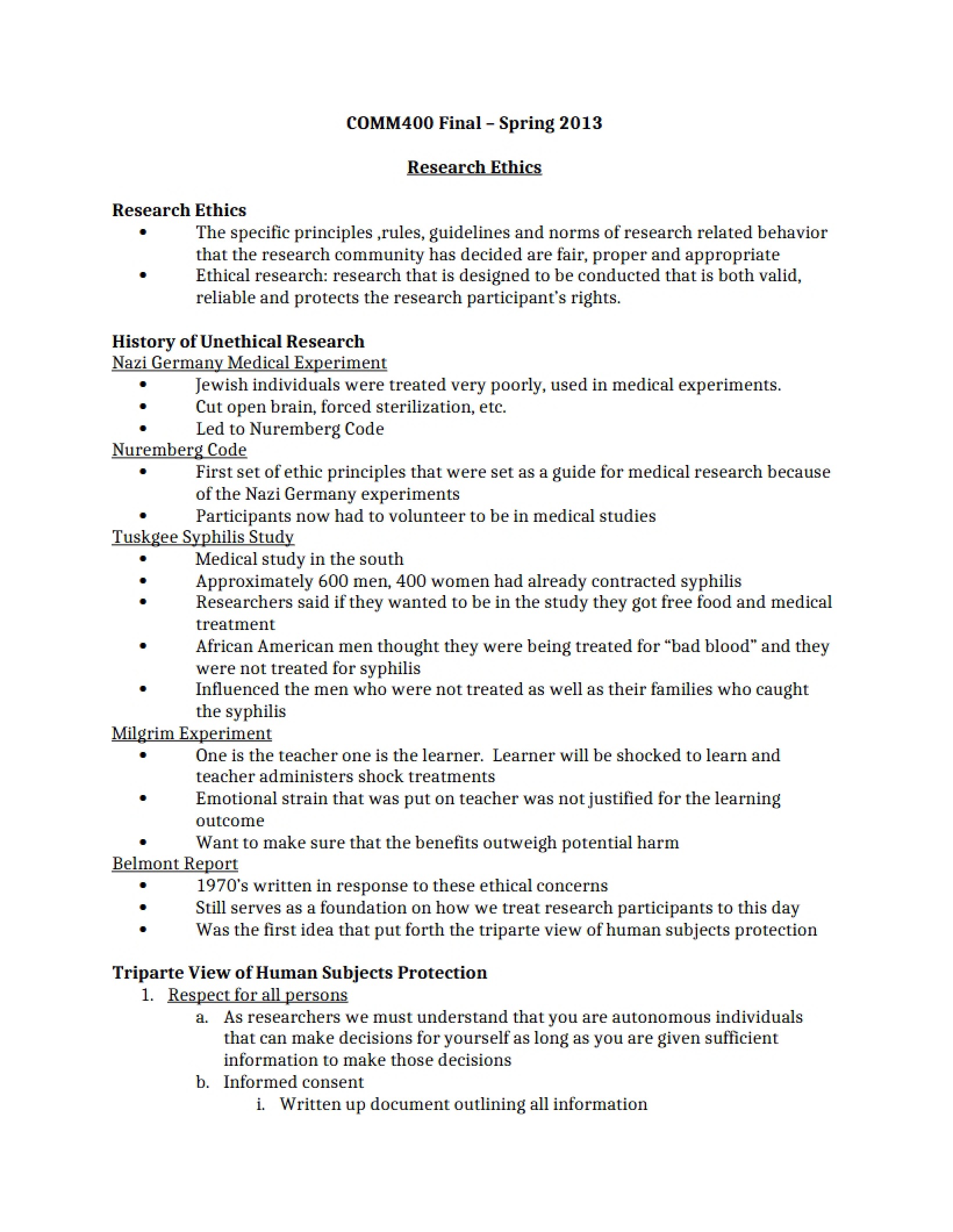 Ethics in Research