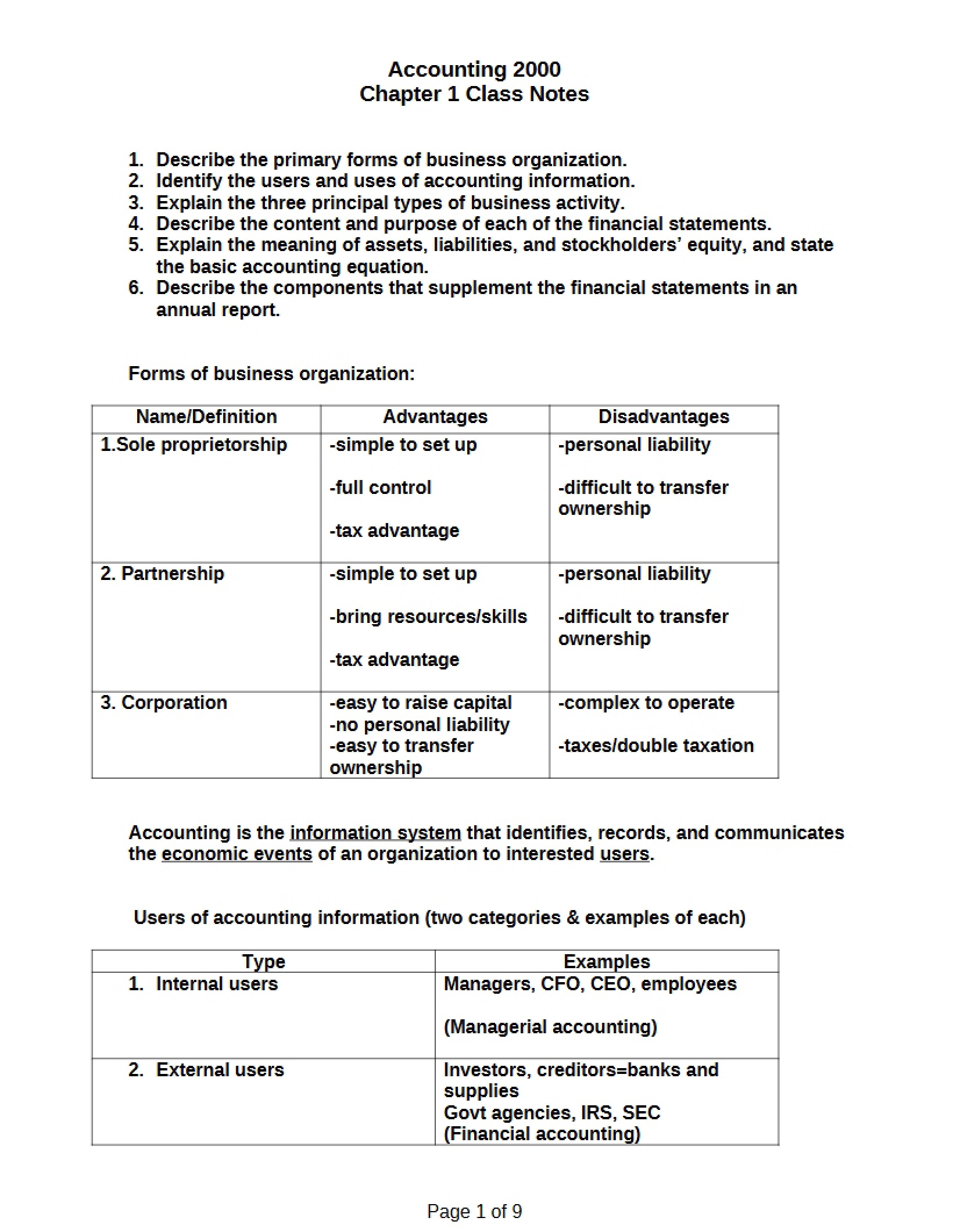 Financial Accounting Study Guide 1