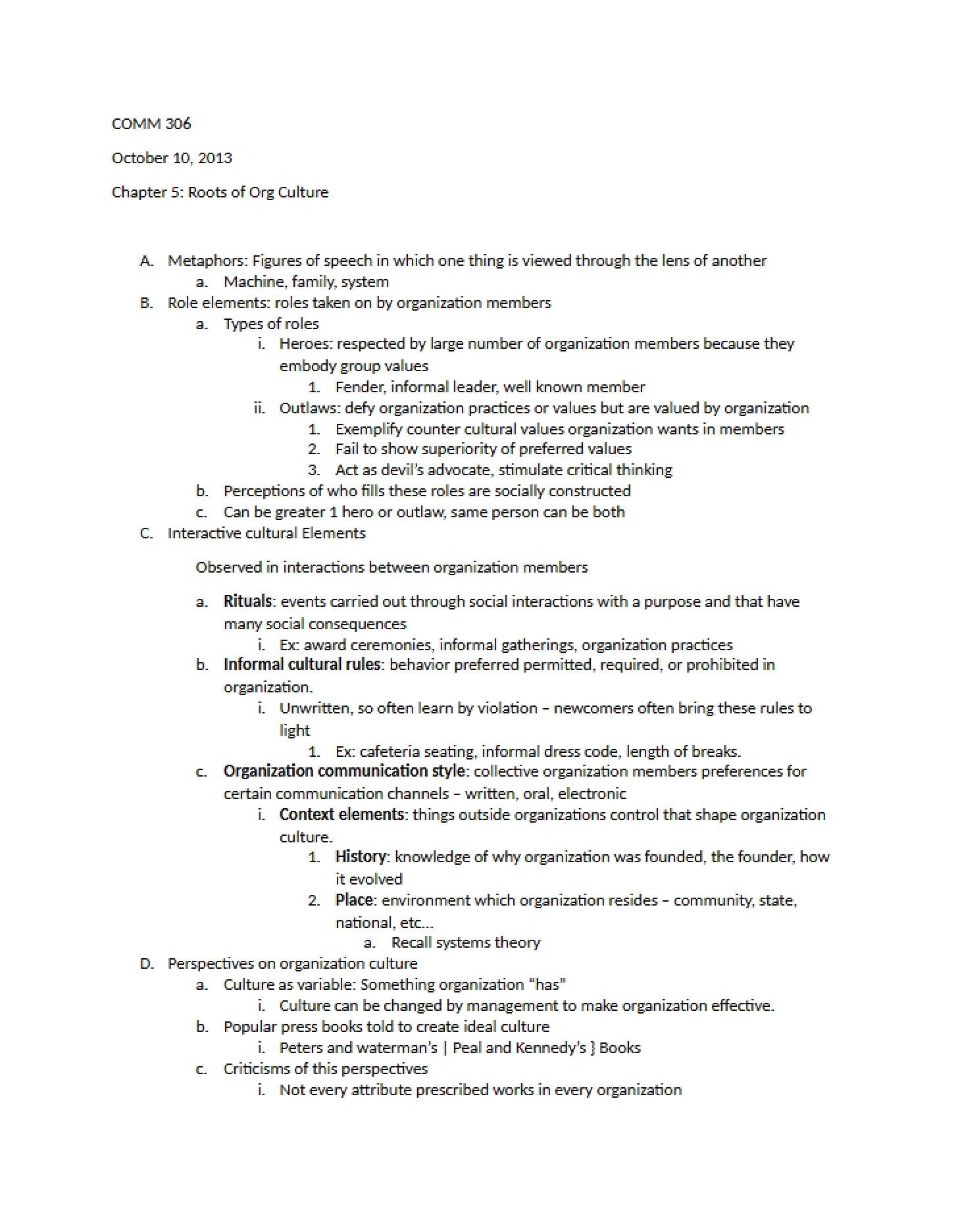 Lecture Notes Oct 10, 2013