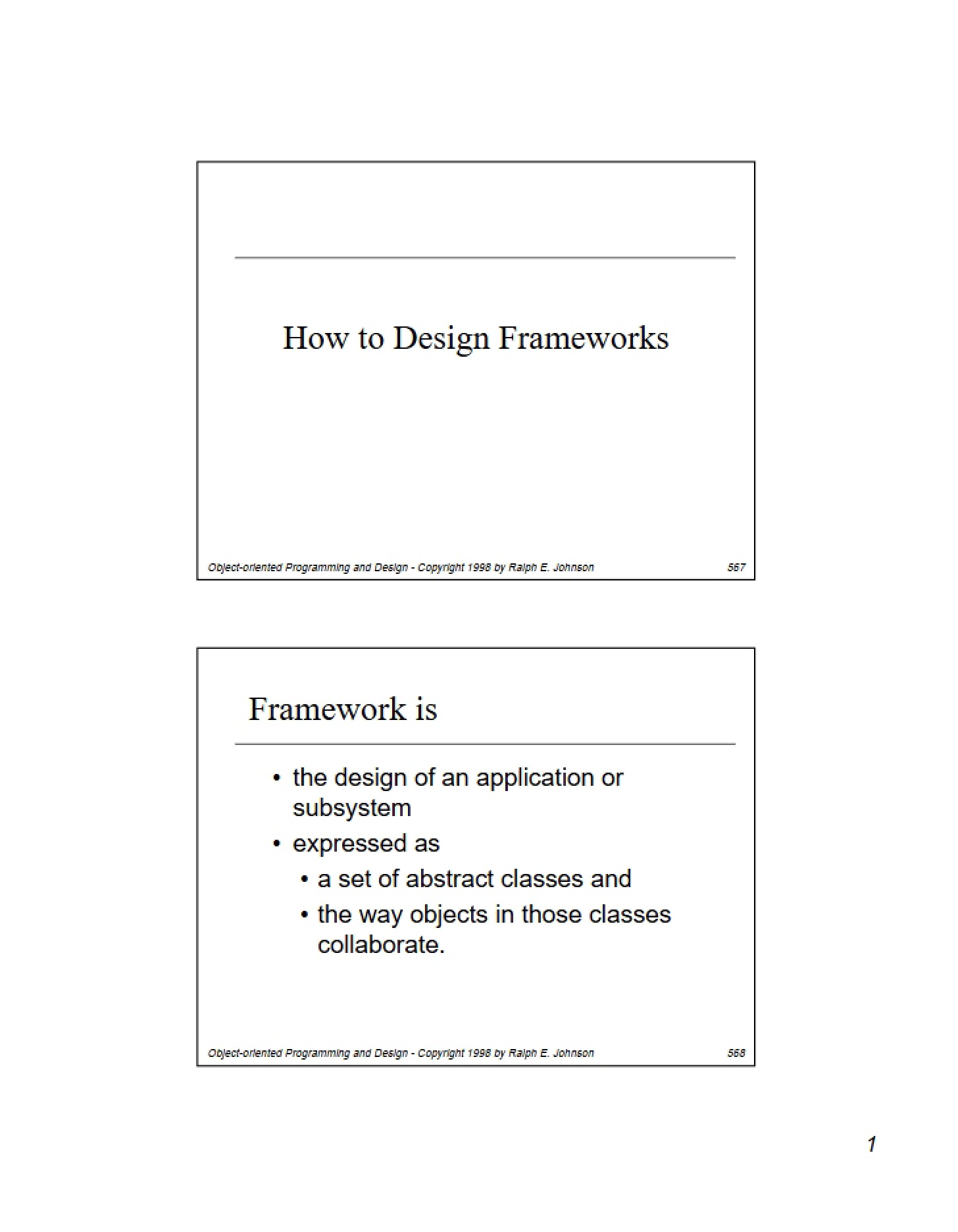 Framework Design Methods