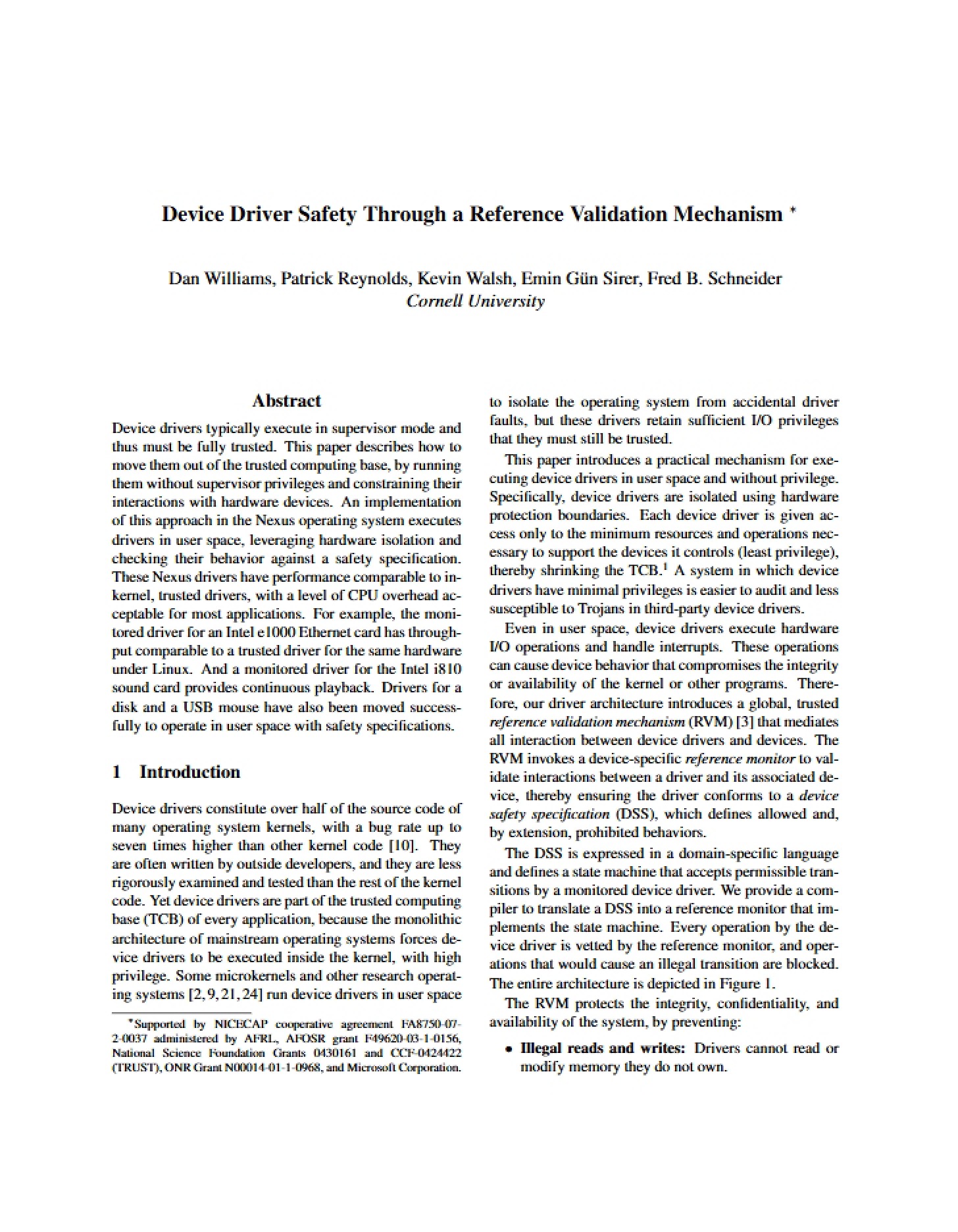 Reference Validation for Device Driver Safety