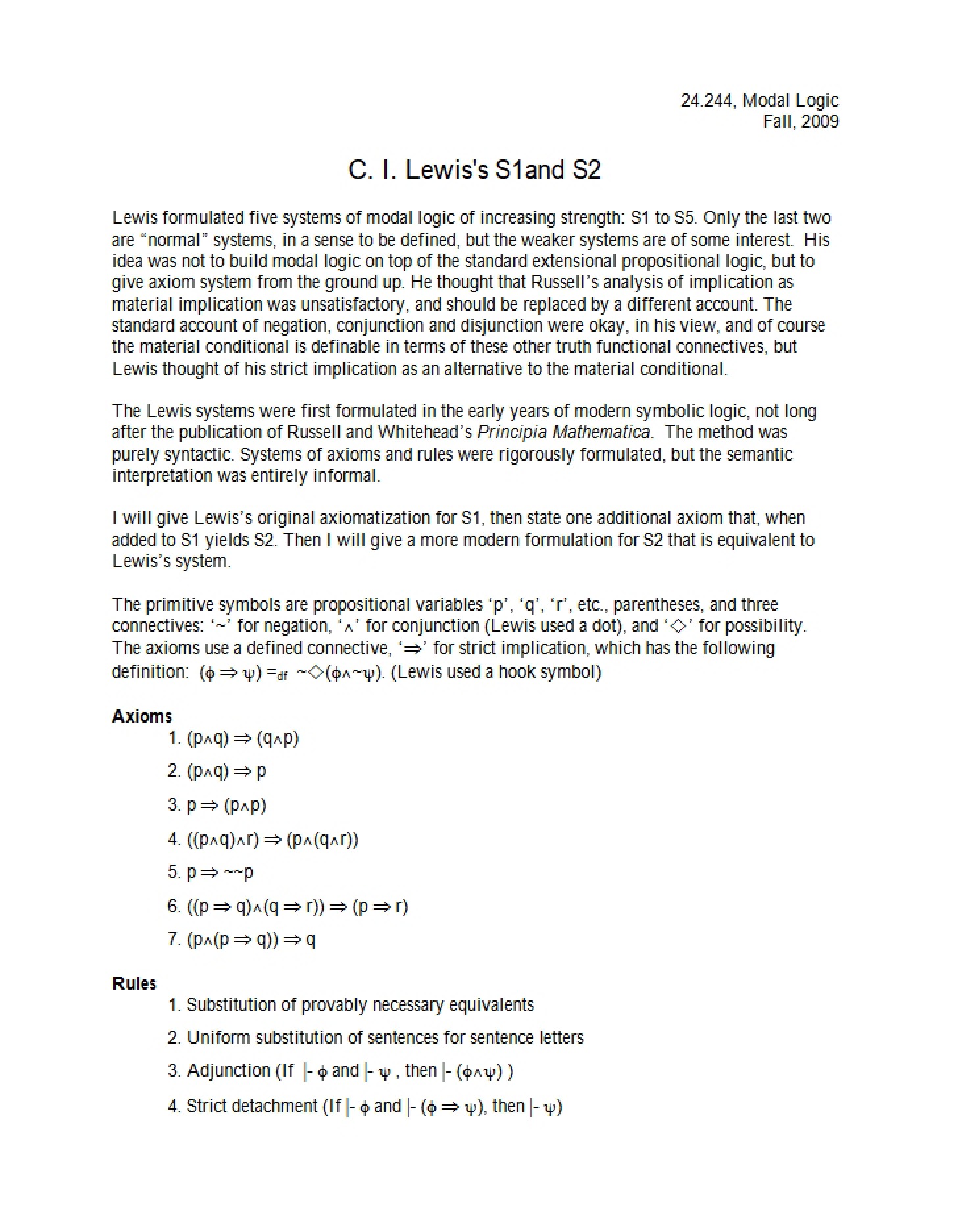 Logic of Modality