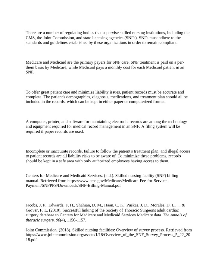 Skilled Nursing - Regulatory Bodies and Compliance Guidelines
