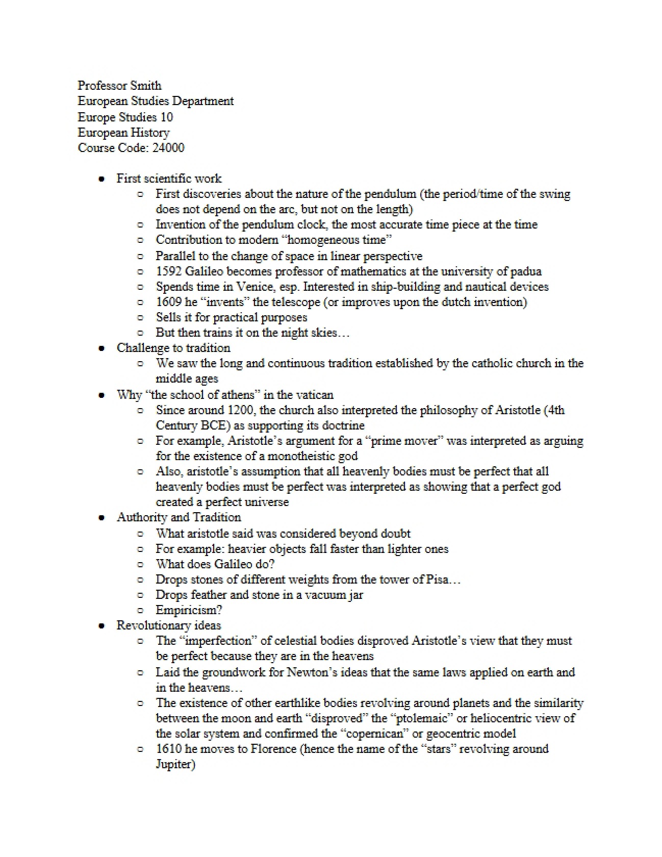 Initial Scientific Work