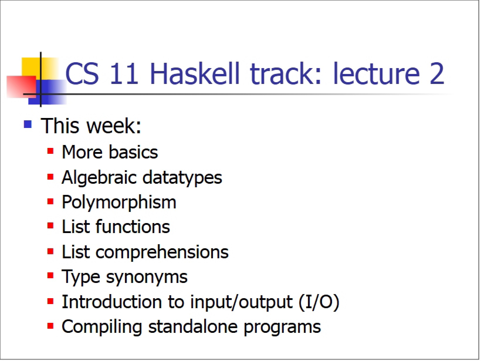 Lecture Two